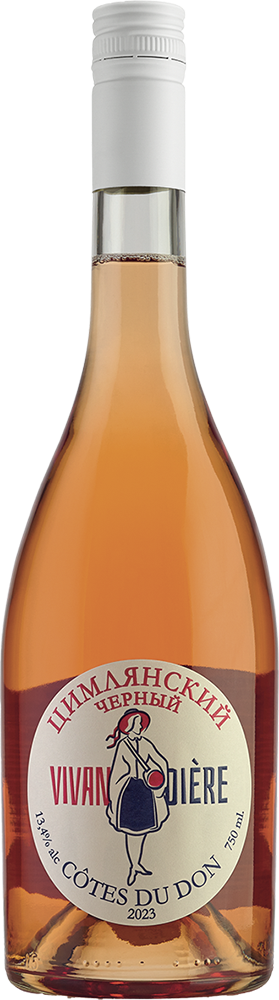 Вино розовое сухое Вивандьер Цимлянский 
черный
