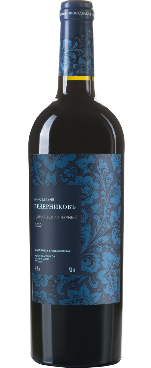 Вино красное сухое Винодельня Ведерниковъ Цимлянский черный выдержанный в дубе