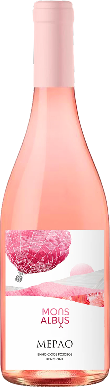 Вино розовое сухое Mons Albus Мерло 2024 Вино розовое сухое Mons Albus Мерло 2024